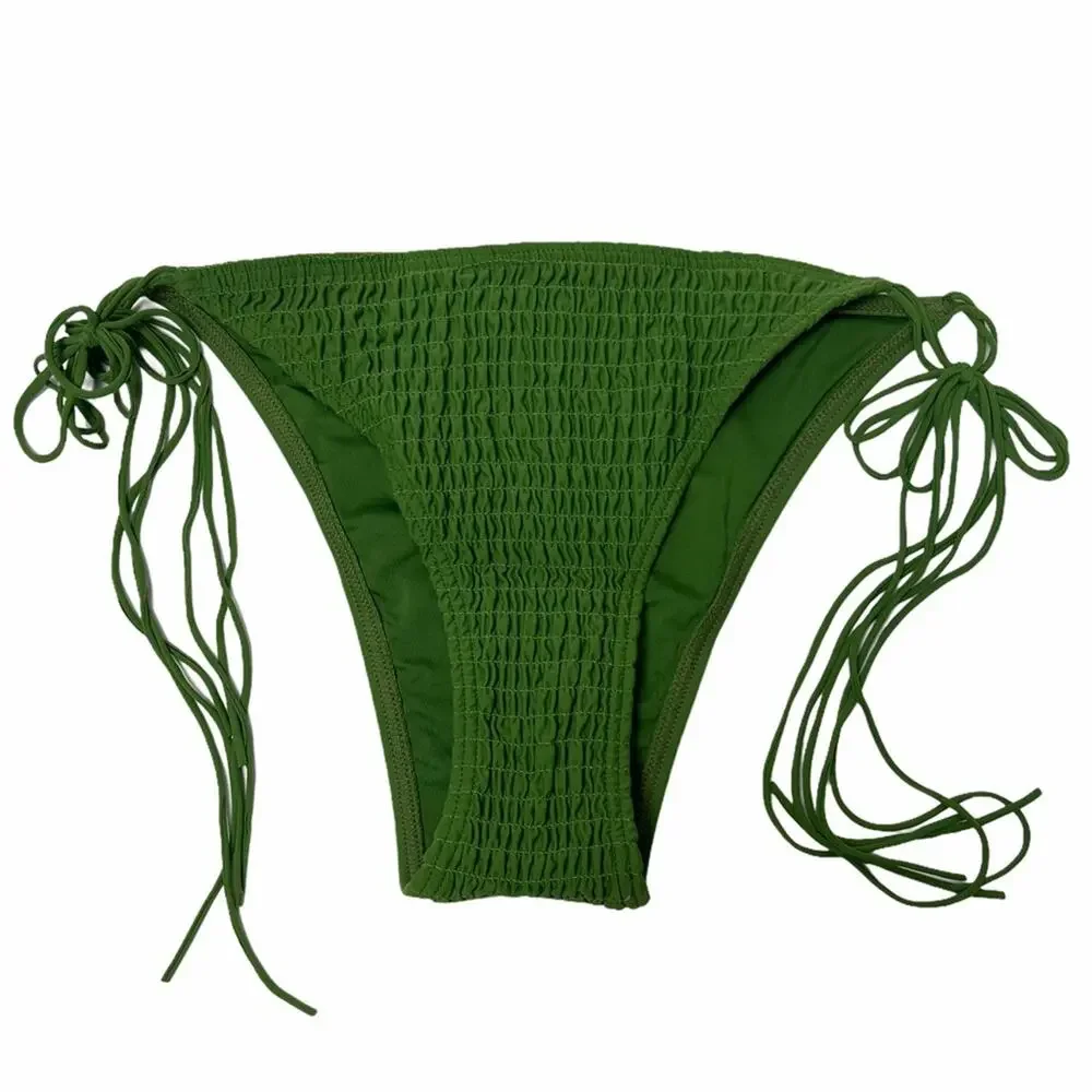 Minkpink Lush Shirred Tassle Swim Bottom Green M